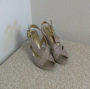 Michael Michael Kors Gold Glitter Slingback Sandal